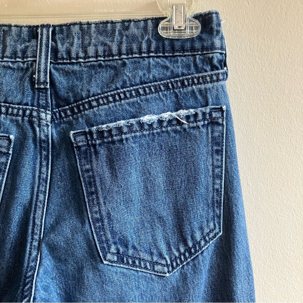 Hollister Low Rise Baggy Jeans Size 00 24 Distressed Wide Leg 100% Cotton Denim - Picture 8 of 14